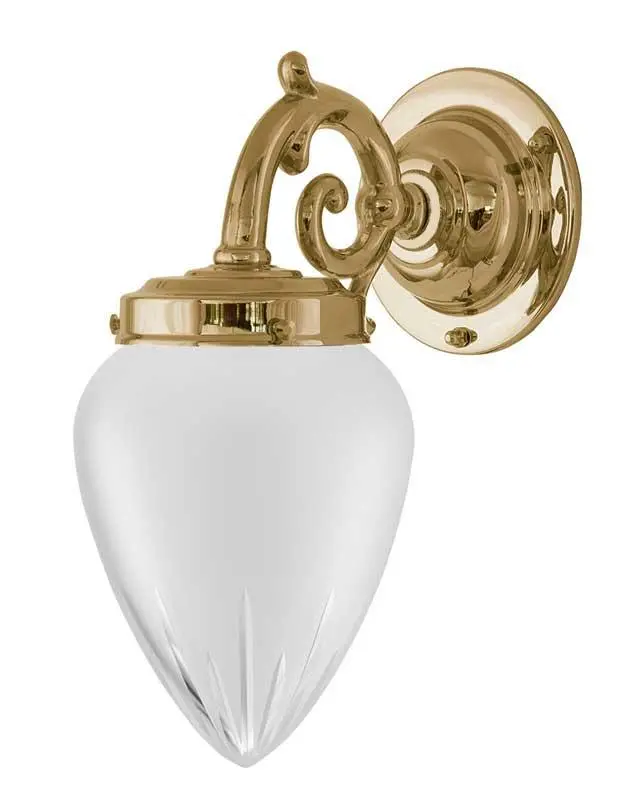 Topelius Wall Light In Brass With Satin-Finished Frosted Glass 1