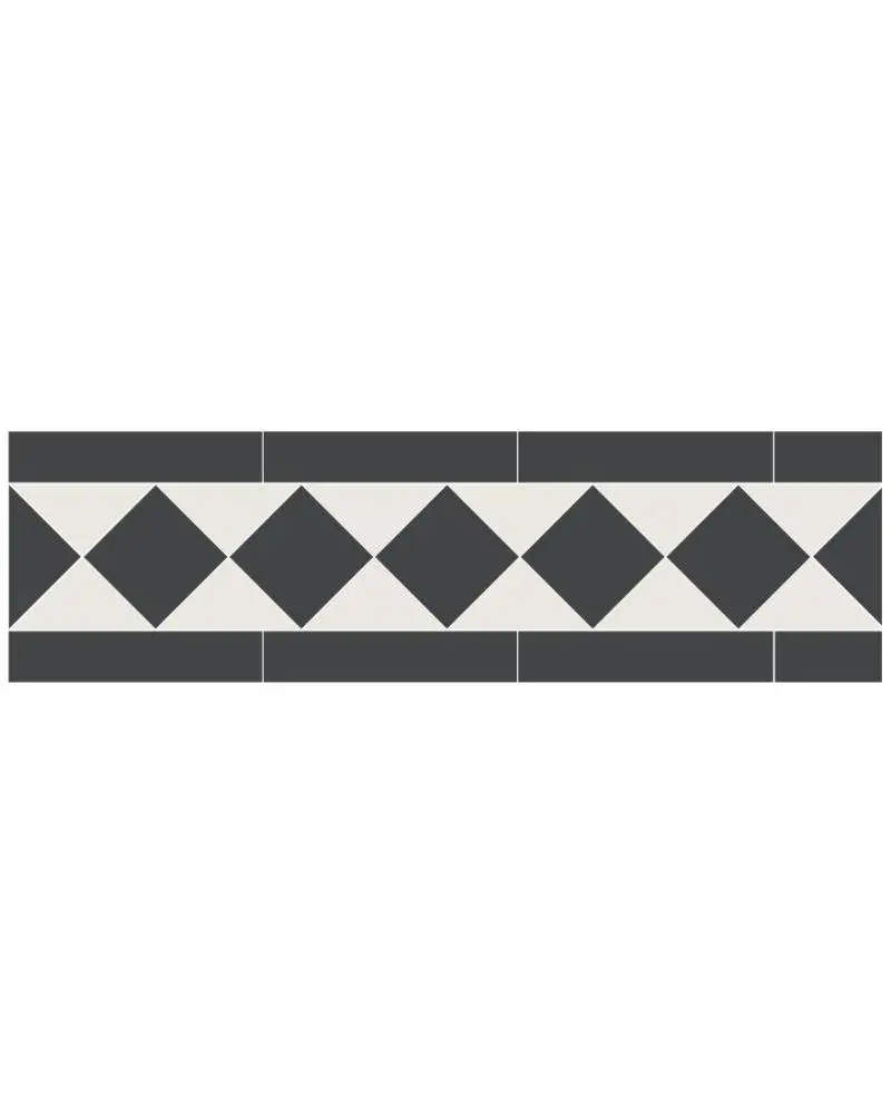 Traditional Black-And-White Ceramic Border Tile Trim 1