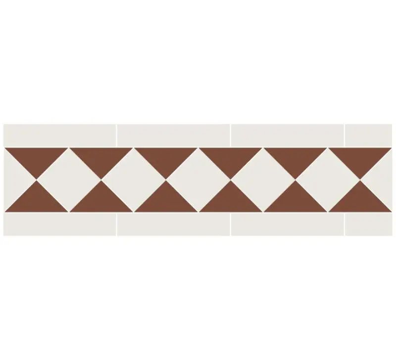 Traditional Red And White Ceramic Border Tile Trim 1
