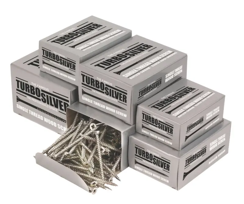 Turbo Silver Pz Double-Countersunk Woodscrews – Trade Pack (1400 Pcs) 1
