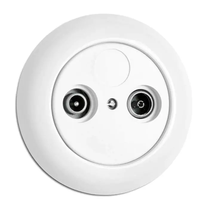Tv And Radio Antenna Socket – White Porcelain 1