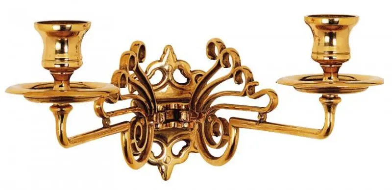 Two-Arm Wall-Mounted Brass Sconce – Art Nouveau Style 1