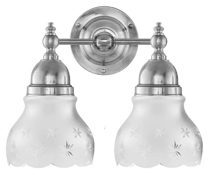 Vägglampa I Nickel Med Slipat Mattglas – Bergman-Design 1