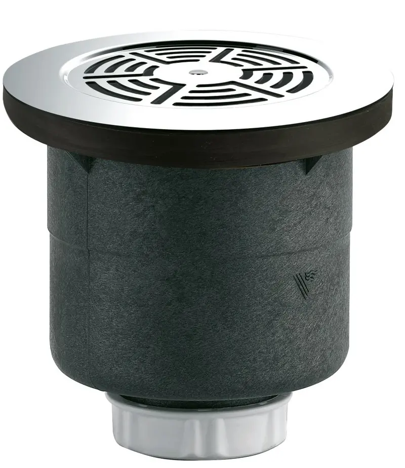 Valentin 90Mm Black And Chrome Shower Drain Grid 1