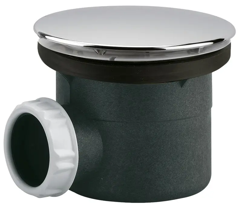 Valentin Abs Hood Shower Drain In Black And Chrome – 90Mm Diameter 1