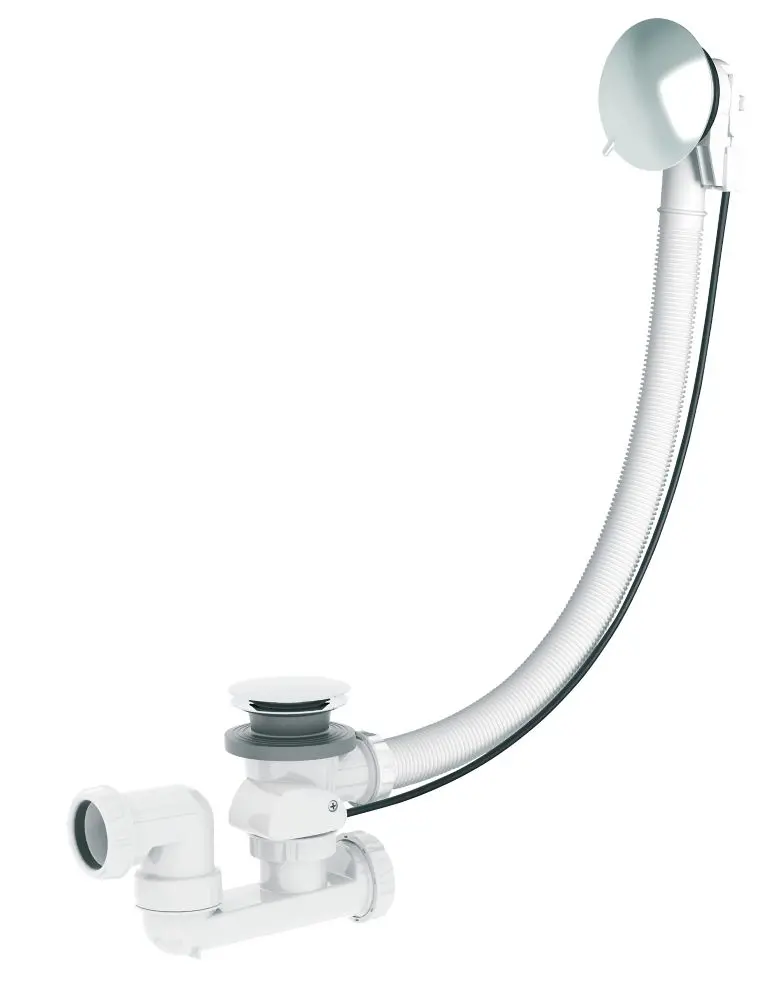 Valentin Cable-Operated Bath Drain – White & Chrome (40Mm) 1