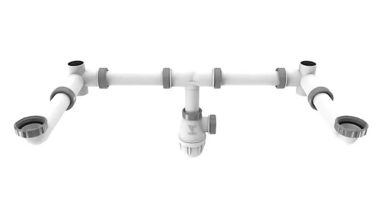 Valentin Dual-Sink Connection Pipe – White, 720 × 310Mm 1
