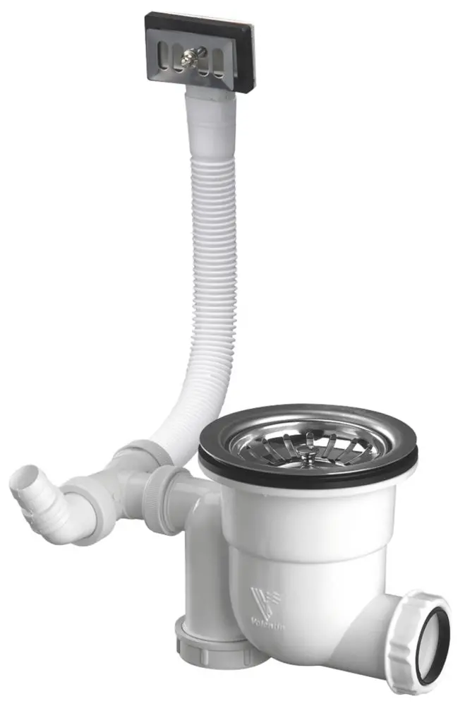 Valentin Extra-Flat Complete Drainage Kit – 40Mm, White & Chrome 1