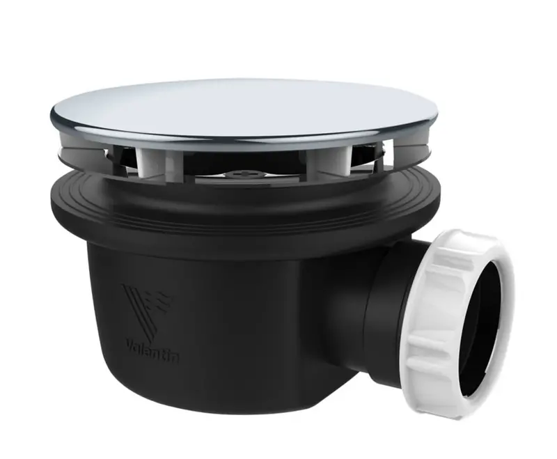 Valentin Extra-Flat Shower Drain – 90Mm, Black & Chrome 1
