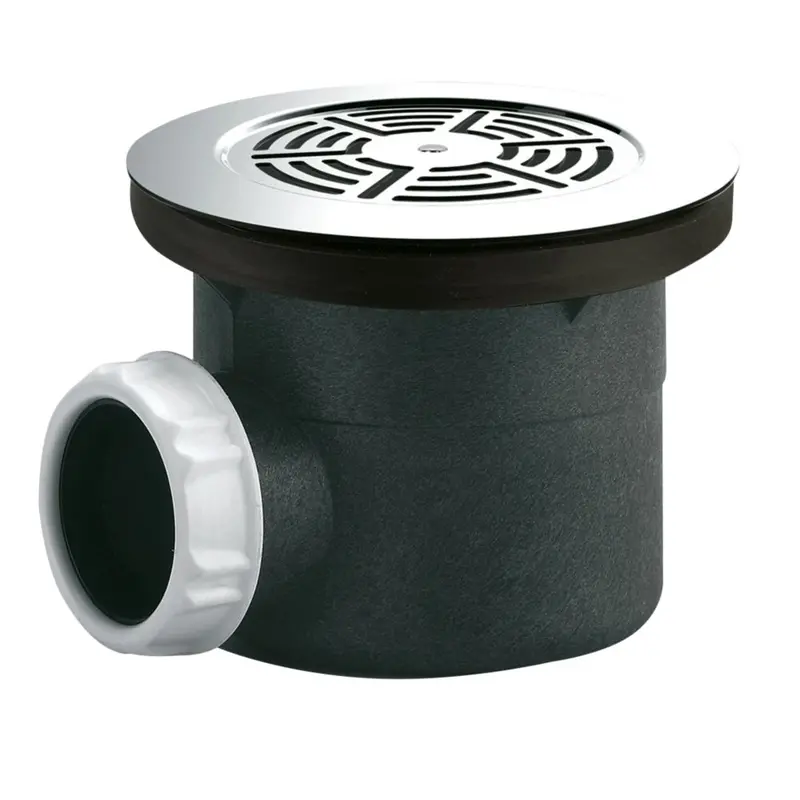 Valentin Stainless Steel Grid Shower Drain – Black Frame, Chrome Finish (90Mm) 1