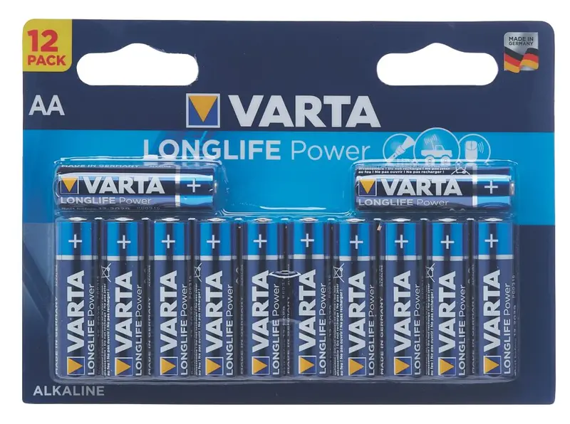 Varta Longlife Power Aa Alkaline Batteries – 12-Count Pack 1