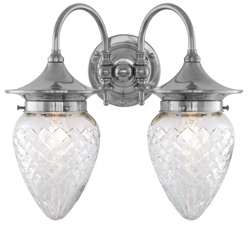 Wall-Mounted Bathroom Light – Tigerstedt In Brushed Nickel With Clear Glass 1