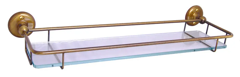 Wall-Mounted Glass Shelf For Bathroom Or Toilet In Bronze – Haga Collection 1