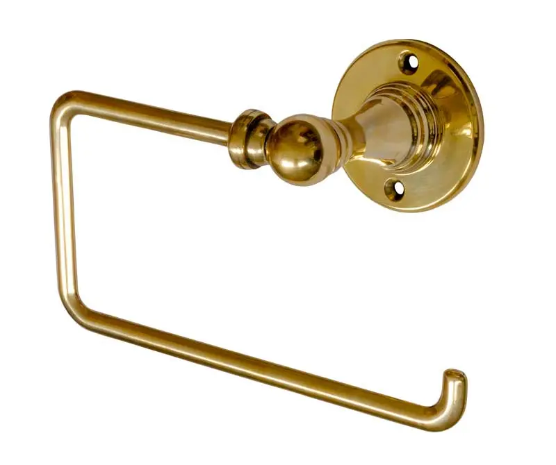 Wall-Mounted Toilet Paper Holder – Century-Style Brass 1