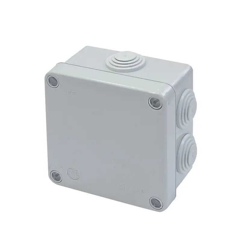 Weatherproof 7-Port Square Outdoor Junction Box With Integrated Locking Mechanism And Cable Grommets 1