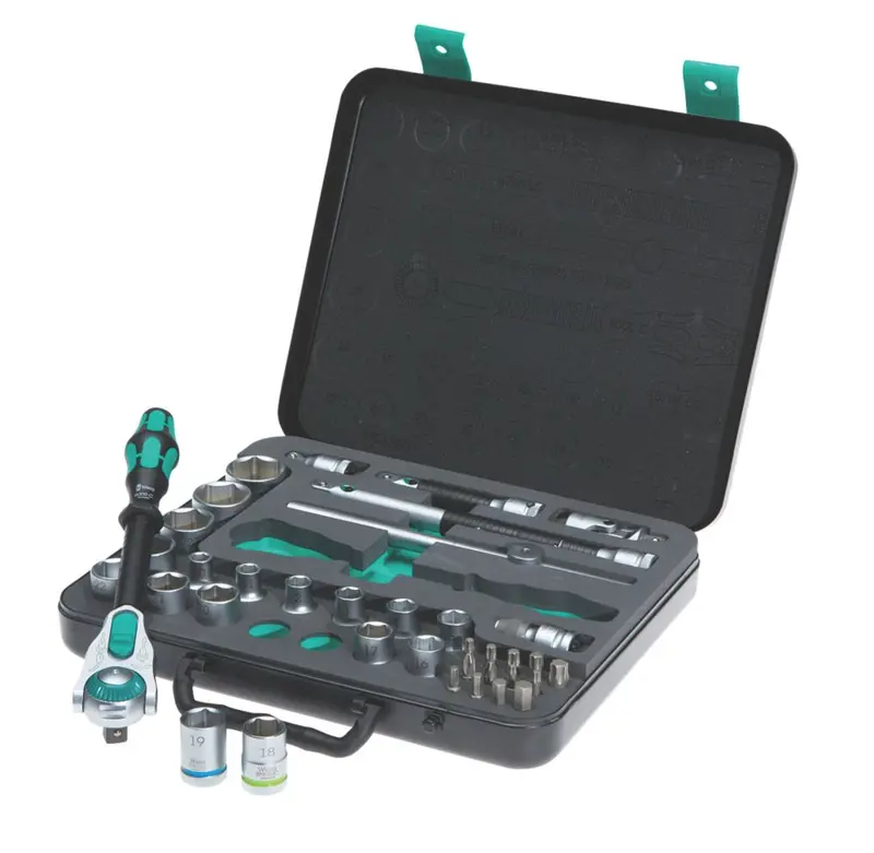Wera Zyklop 5-In-1 Ratchet System – 12 In Drive With Sockets & Bits, 37-Piece Set 1