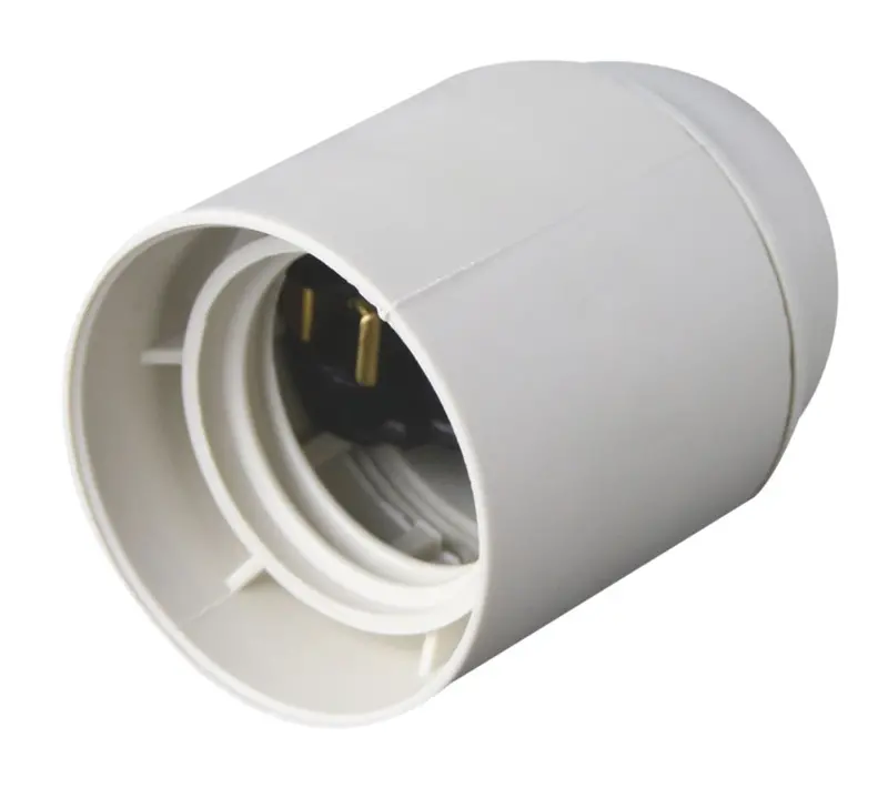 White E27 Socket With Smooth Sleeve Design 1