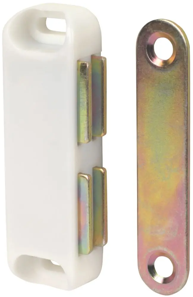 White Magnetic Cabinet Catch – 65Mm × 20Mm (10-Pack) 1