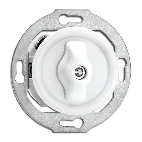 White Porcelain Rotary Switch Insert – Cross Toggle Switch 1
