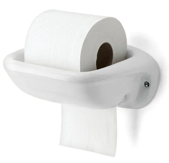 White Porcelain Toilet Paper Holder 1