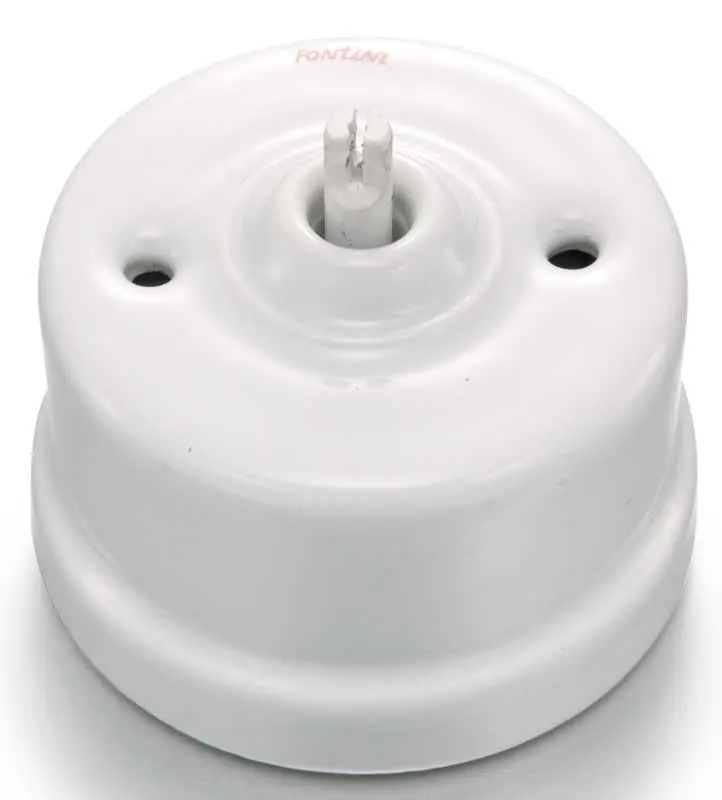 White Porcelain Two-Way Light Switch – Toggle-Free Design 1