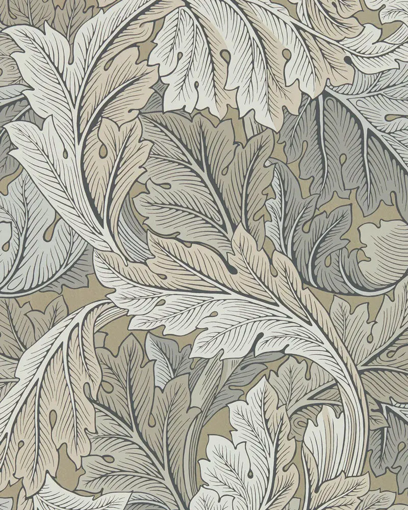 William Morris Acanthus Wallpaper In Manilla And Stone 1