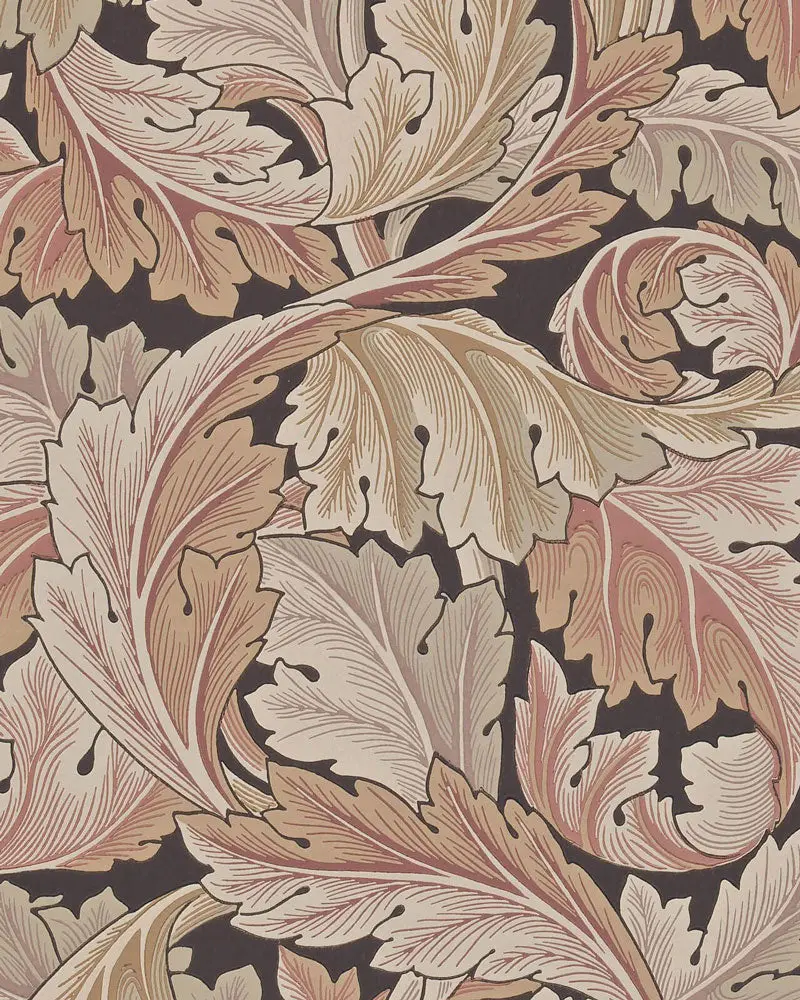 William Morris Acanthus Wallpaper In Warm Terracotta 1