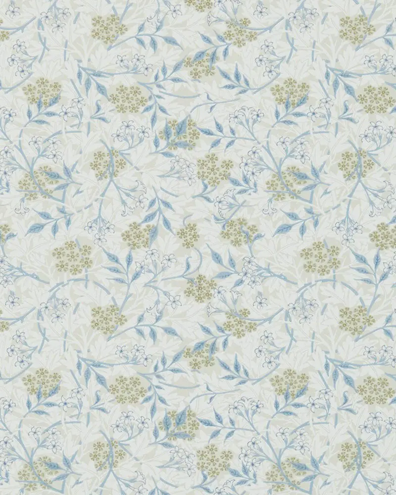 William Morris Jasmine Wallpaper In Ecru And Woad 1