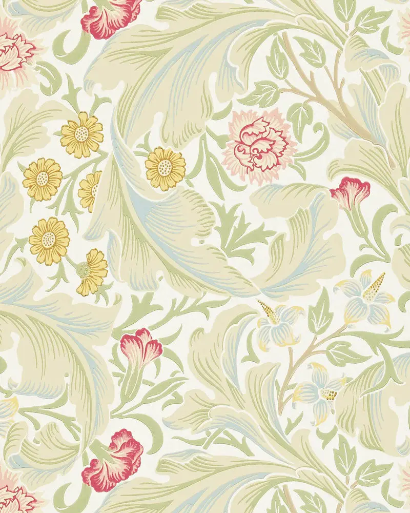 William Morris Leicester Wallpaper In Marble And Rose 1