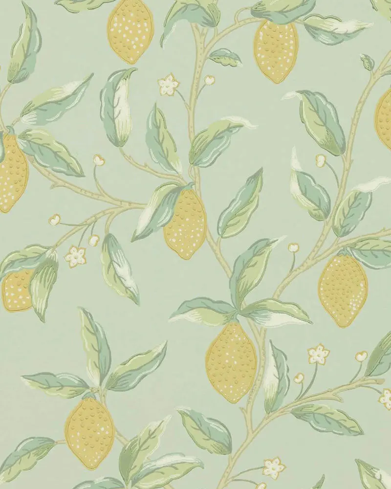 William Morris Lemontree Wallpaper In Sage Green 1
