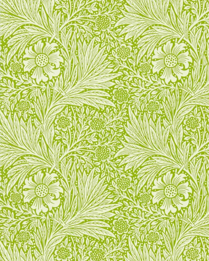William Morris Marigold Wallpaper – Sap Green Variation 1