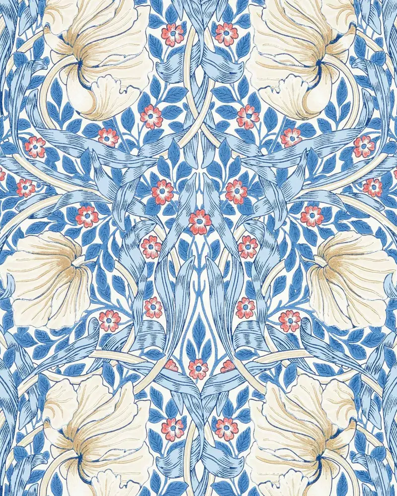 William Morris Pimpernel Wallpaper In Woad 1