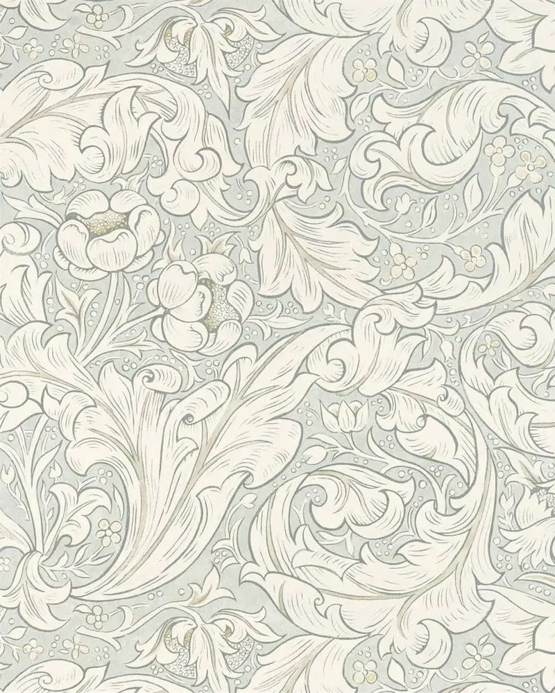 William Morris Pure Bachelor’S Button Wallpaper – Grey-Blue Finish 1