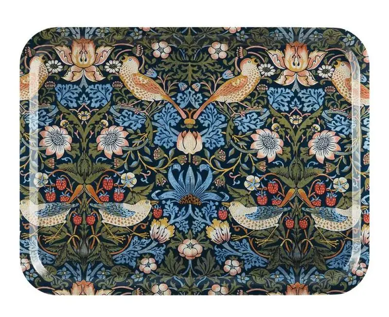 William Morris Strawberry Thief Rectangular Tray (43 X 33 Cm) 1