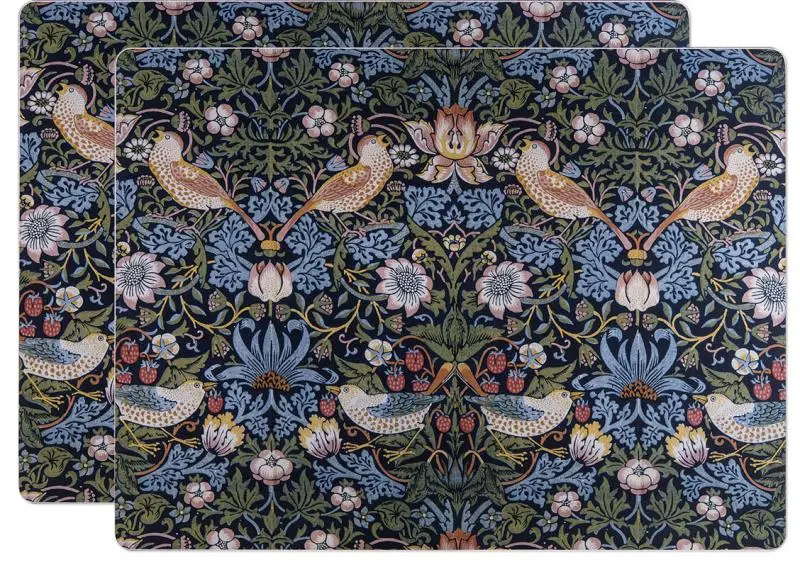 William Morris Strawberry Thief Serving Tray Set – 2-Piece 1