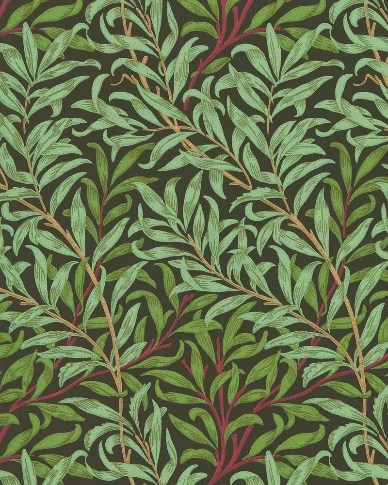 William Morris Willow Boughs Wallpaper In Bitter Chocolate 1