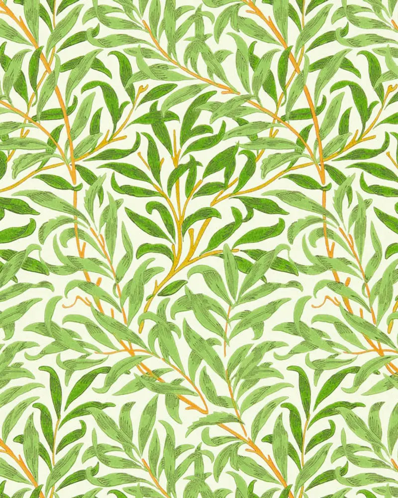 William Morris Willow Boughs Wallpaper In Leaf Green 1