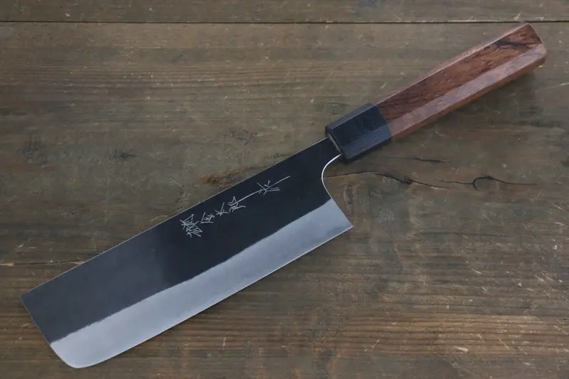 Yoshimi Kato Blue Super Clad Kurouchi Nakiri – 165Mm With Honduras Handle 1