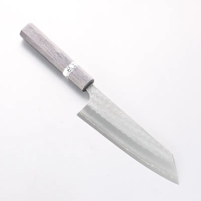 Yoshimi Kato Minamo Sg2 Bunka – 170Mm, Hammered, Black Stabilized Wood Handle With White Turquoise Ring 1