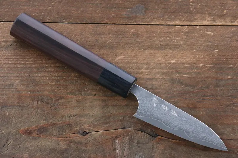 Yoshimi Kato Vg10 Damascus Petty – 75Mm Utility Knife With Shitan Handle 1