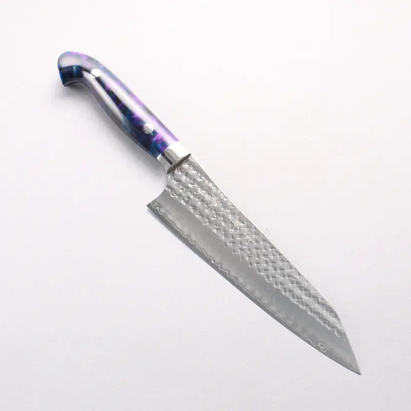 Yu Kurosaki Senko Ei Sg2 Hammered Gyuto – 180Mm Blue-Purple Acrylic Handle 1