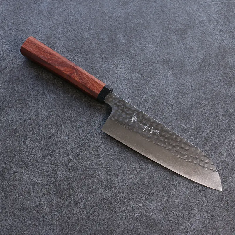 Yu Kurosaki Senko Sg2 Hammered 165Mm Santoku With Red Sandalwood Handle 1
