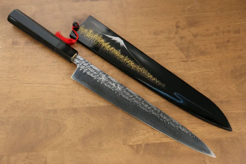 Yu Kurosaki Senko Sg2 Mt. Fuji Chinkin 270Mm Sujihiki With Lacquered Handle & Sheath 1