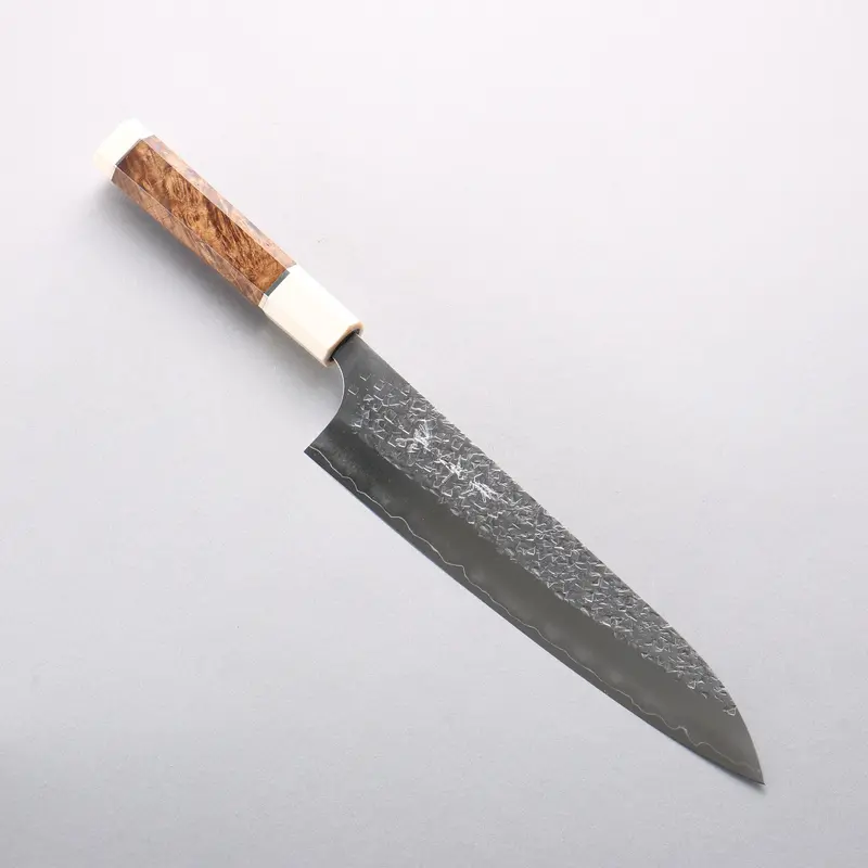 Yu Kurosaki Shizuku Sg2 Hammered Gyuto – 210Mm, Chinese Quince Handle With White Ferrule & End Cap 1