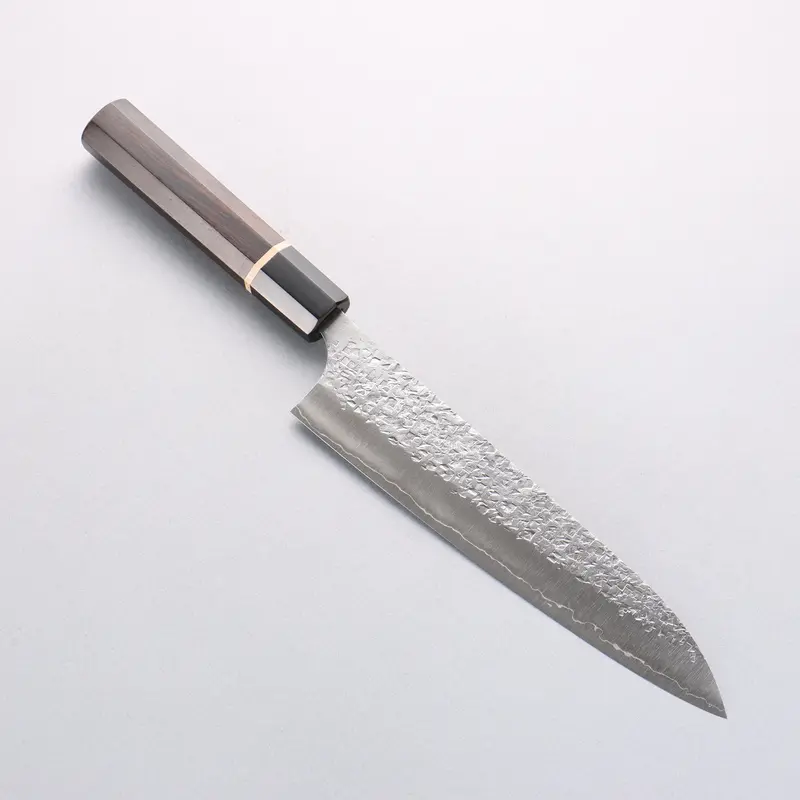 Yu Kurosaki Shizuku Sg2 Hammered Gyuto – 210Mm Ebony Handle With Black Water Buffalo Horn Ferrule 1