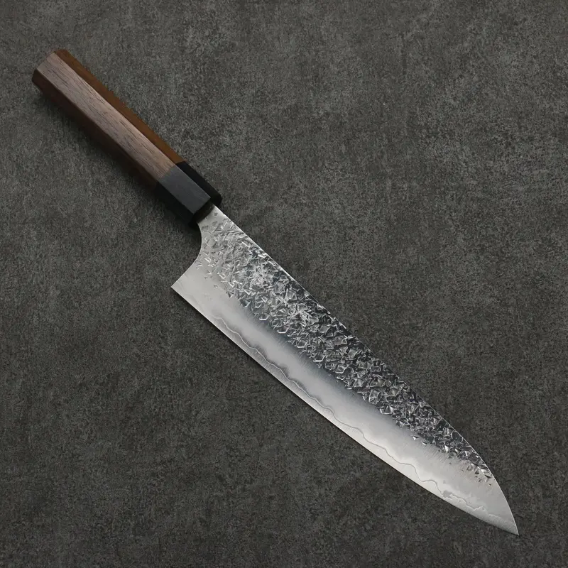 Yu Kurosaki Shizuku Sg2 Hammered Gyuto Chef Knife – 210Mm Blade, Rosewood Handle With Black Pakka Wood Ferrule 1