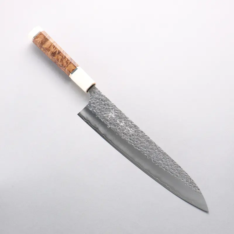 Yu Kurosaki Shizuku Sg2 Hammered Gyuto Chef Knife – 240Mm With Chinese Quince Handle & White Ferrule 1