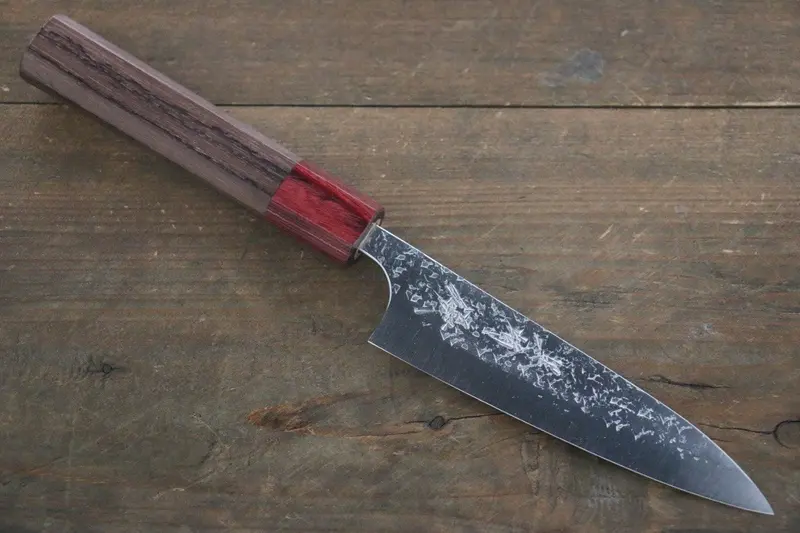 Yu Kurosaki Shizuku Sg2 Hammered Petty Knife – 120Mm With Rosewood & Red Pakka Ferrule Handle 1