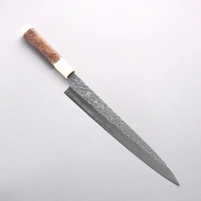 Yu Kurosaki Shizuku Sg2 Hammered Sujihiki Slicing Knife – 270Mm With Chinese Quince Handle & White Ferrule 1