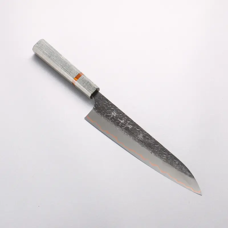 Yu Kurosaki Shizuku V-Toku2 Hammered Black-Finish Gyuto Knife – 210Mm With Stabilized Wood & Acrylic Ring Handle 1